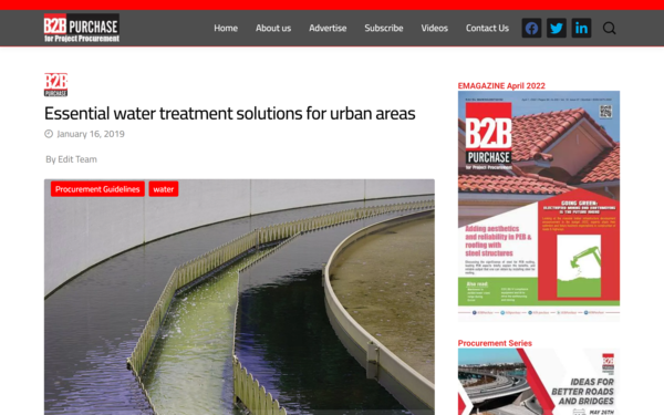 Essential Water Treatment solutions for Urban India