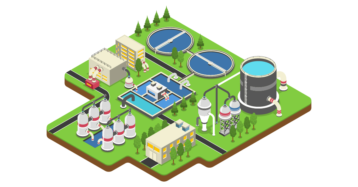 modern sewage treatment plant