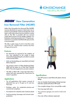 Indion New Generation Iron Removal Filter - NGIRF