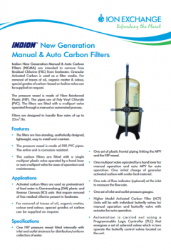 Indion New Generation Manual & Auto Carbon Filters